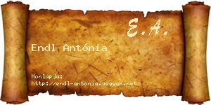 Endl Antónia névjegykártya